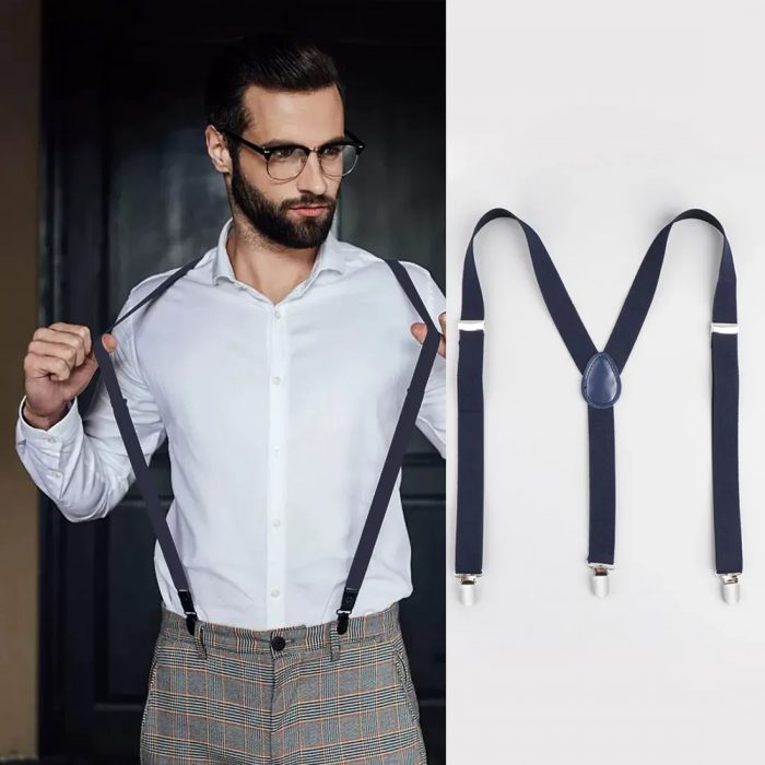 Stylish Brown Faux Leather Suspenders for Men – Elegant & Durable